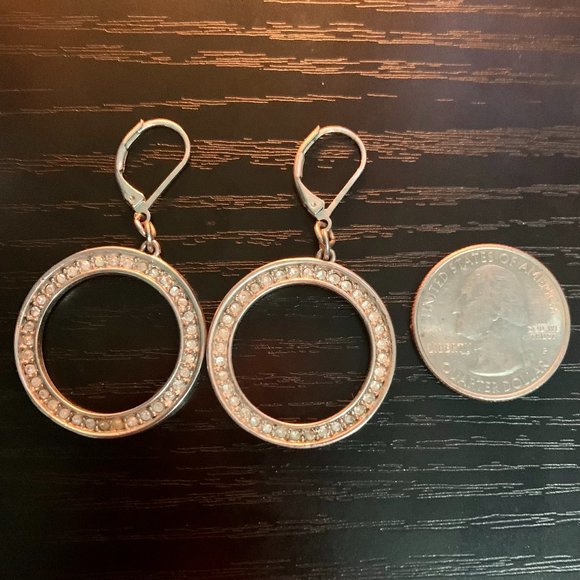 Elegant Round Halo Pendant & Circle Drop Earrings Jewelry Gift Set - Picture 3 of 5